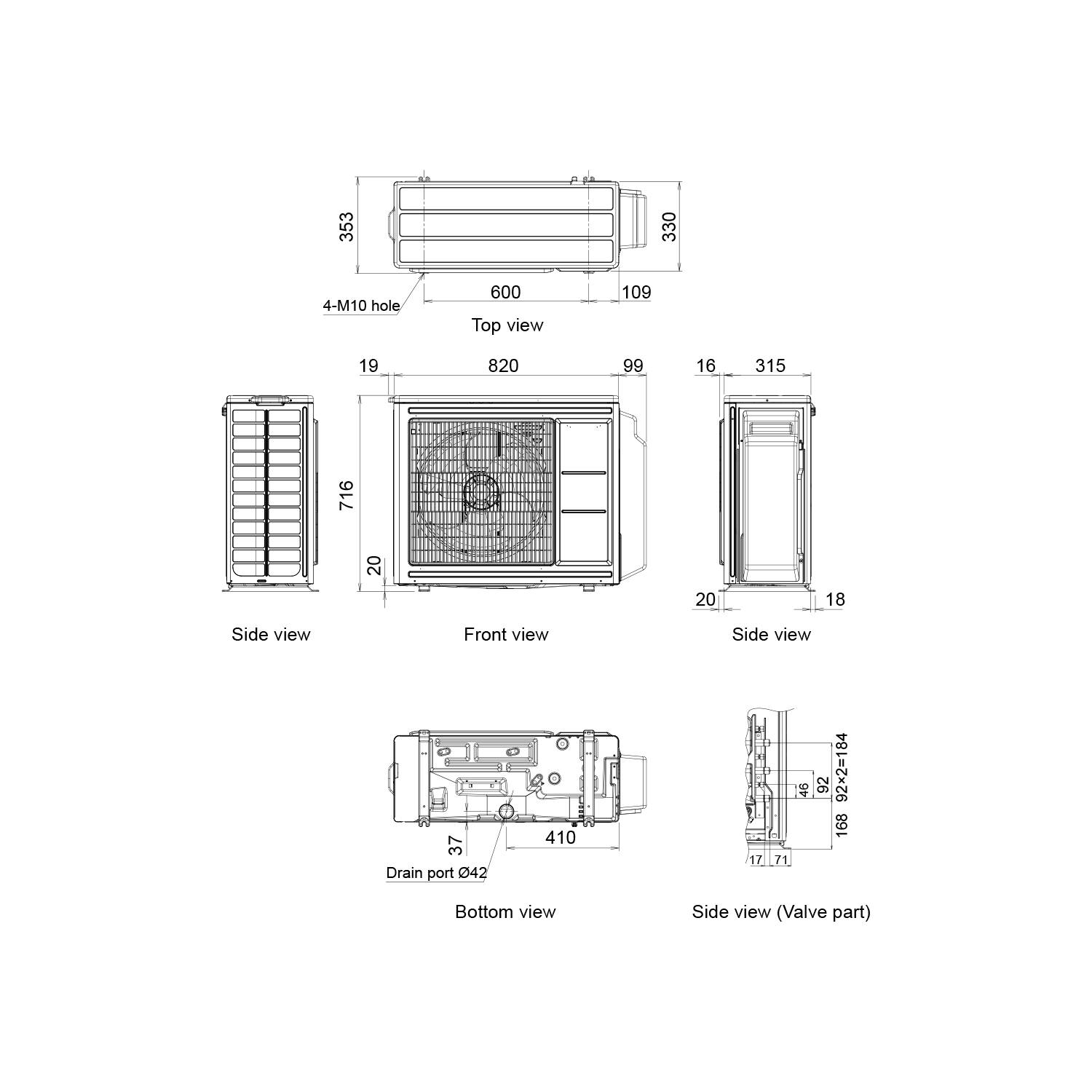 Unidad Exterior Aire Acondicionado Multisplit 3x1 General AOG18M3 KB unidad-exterior-aire-acondicionado-multisplit-3x1-general-aog18m3-kb